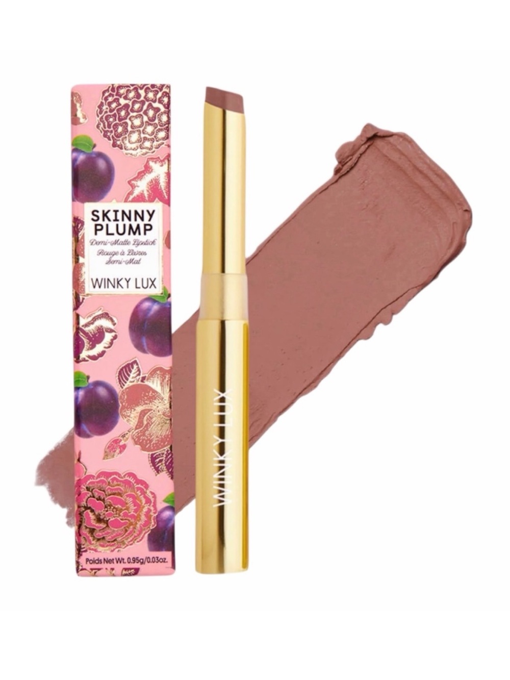 Winky Lux Skinny Plump Demi-Matte Lipstick Shade Stripped Down NEW